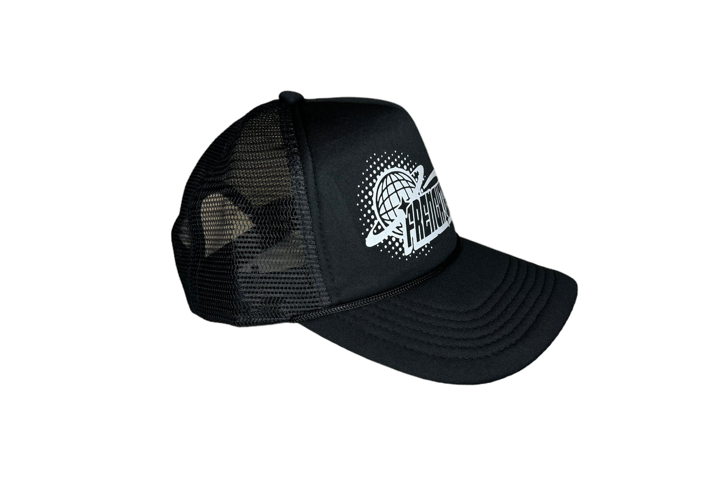 Frenchie&Co Retro Trucker White on Black