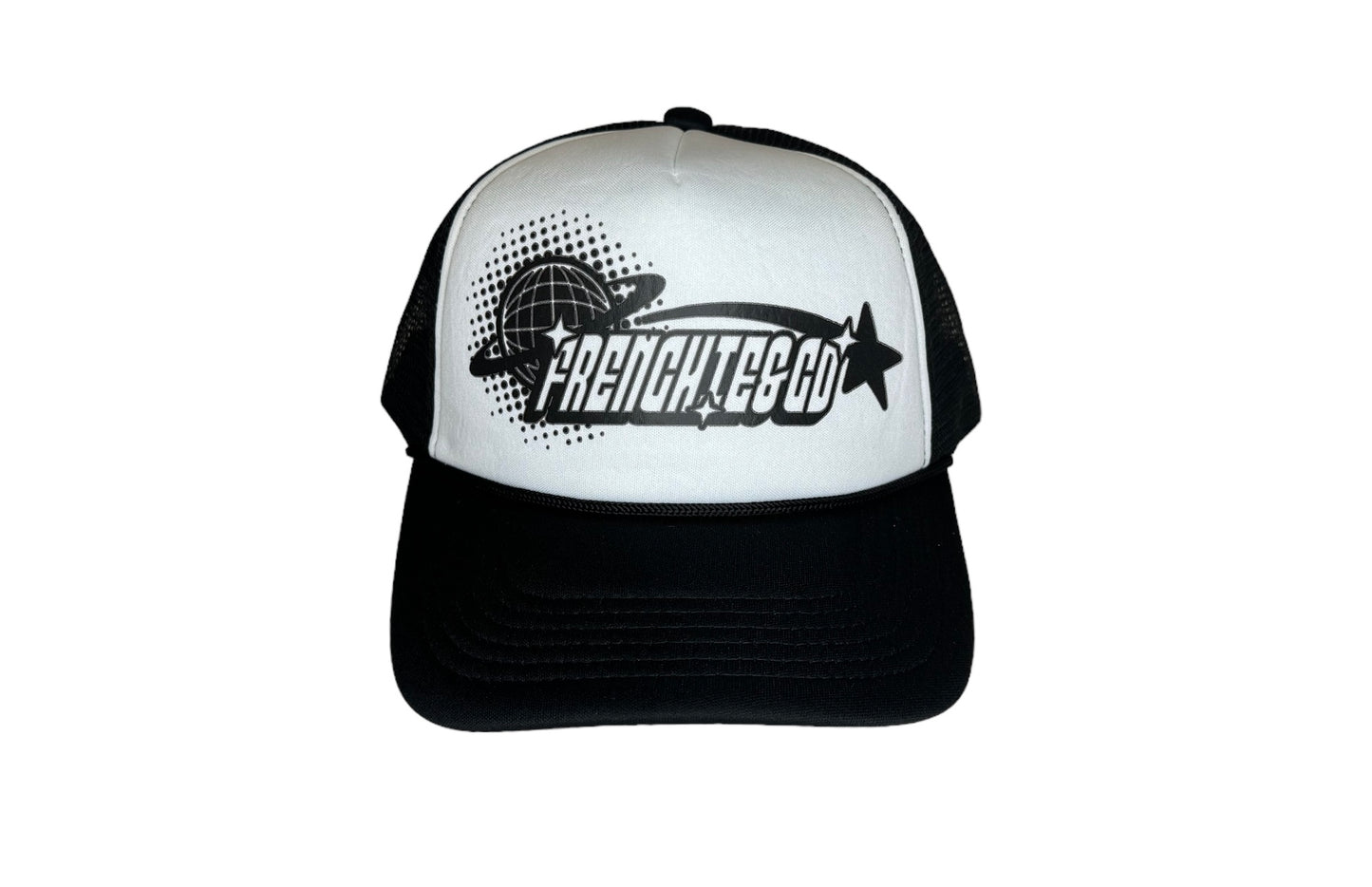 Frenchie&Co Retro Trucker Black on White