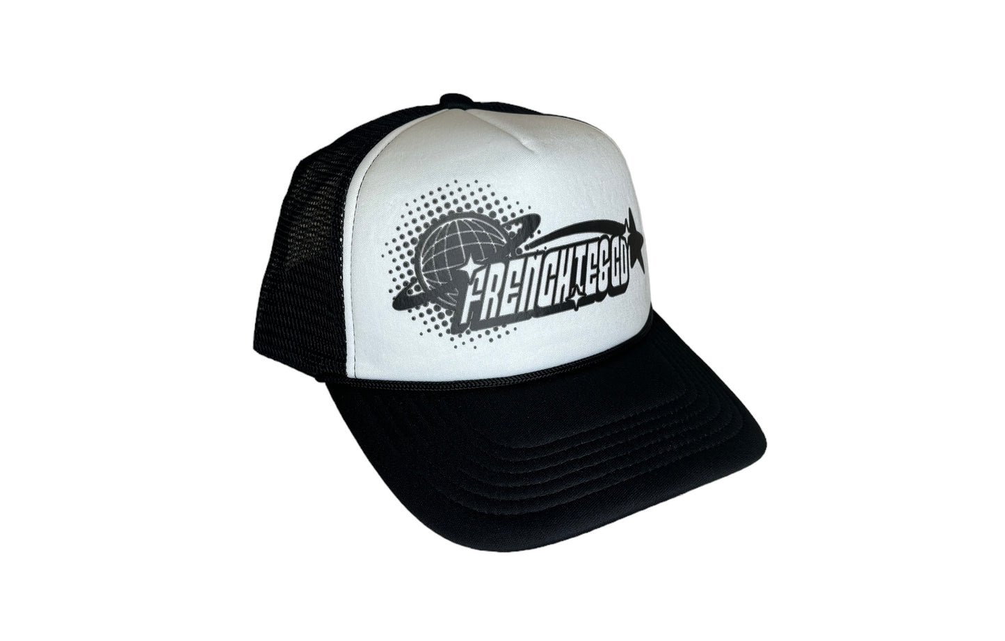 Frenchie&Co Retro Trucker Black on White