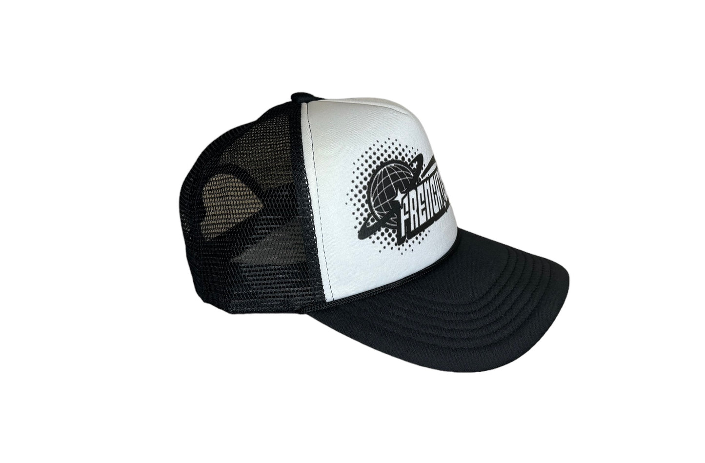 Frenchie&Co Retro Trucker Black on White