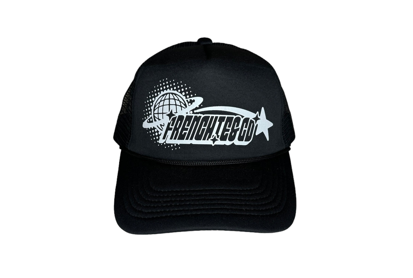Frenchie&Co Retro Trucker White on Black