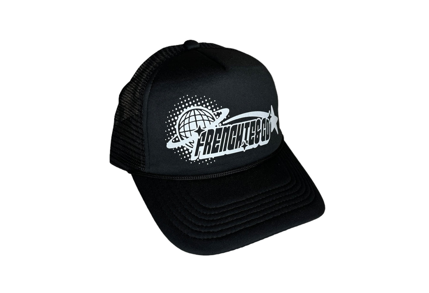 Frenchie&Co Retro Trucker White on Black