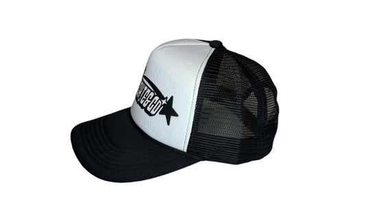 Frenchie&Co Retro Trucker Black on White