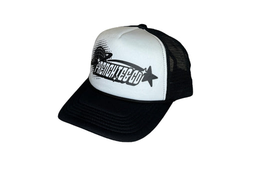 Frenchie&Co Retro Trucker Black on White
