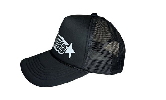 Frenchie&Co Retro Trucker White on Black